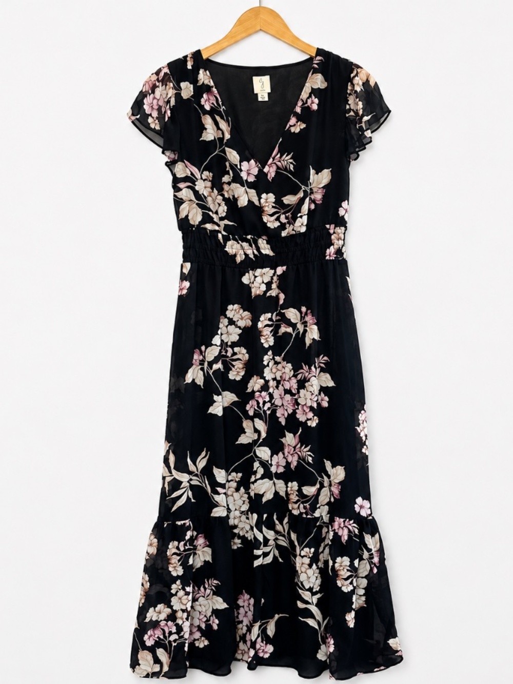 JOIE Black Floral Maxi Dress — Size Medium